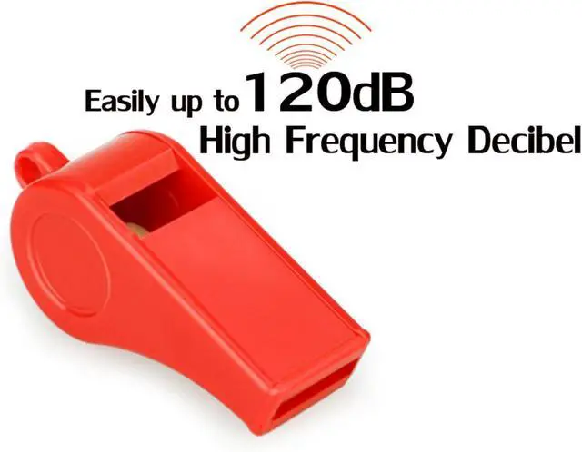 Alt view image 2 of 6 - 8-Pack Loud 120dB Safety Whistles with Lanyard - Bright Colored Plastic Emergency Whistles for Sports, Coaches, Lifeguards, Survival Kits & Outdoor Activities