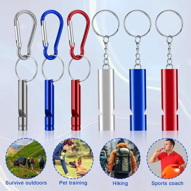 Alt view image 7 of 7 - 6-Pack Emergency Whistle Survival Loud, Coach Whistle with Lanyard Metal Whistles Necklace Safety Whistles for Women Loud for Outdoor Sports Hiking Camping Hunting Rescue Lifeguard Self Ddefense