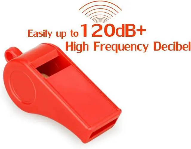 Alt view image 2 of 6 - Red Emergency Whistles with Lanyard, Loud Crisp Sound Plastic Whistles Bulk Ideal for Outdoor SportLifesavingand Officials
