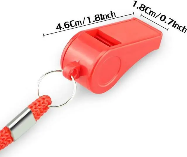 Alt view image 4 of 6 - 8-Pack Loud 120dB Safety Whistles with Lanyard - Bright Colored Plastic Emergency Whistles for Sports, Coaches, Lifeguards, Survival Kits & Outdoor Activities