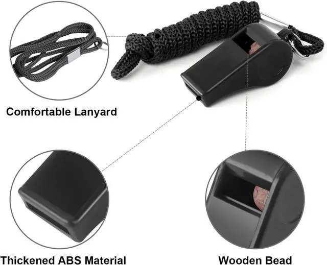Alt view image 2 of 5 - 8-Pack Colorful Plastic Whistles with Lanyards - 120dB Loud Sports Whistles for Coaches, Teachers, Emergency Kits & Events