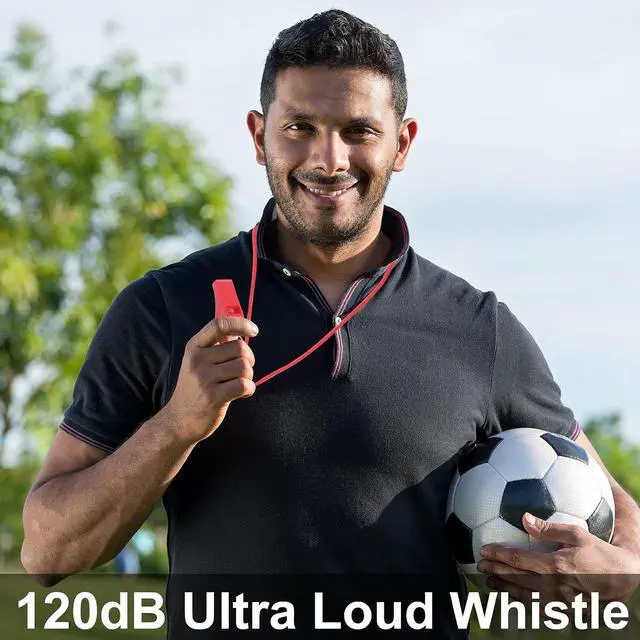 Alt view image 4 of 5 - 8-Pack Colorful Plastic Whistles with Lanyards - 120dB Loud Sports Whistles for Coaches, Teachers, Emergency Kits & Events