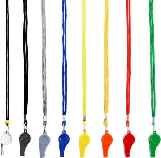 Alt view image 5 of 6 - Whistle, 8PCS Sports Whistles with Lanyard, Loud Crisp Sound Whistles Bulk Ideal for Referees, Coaches, and Officials