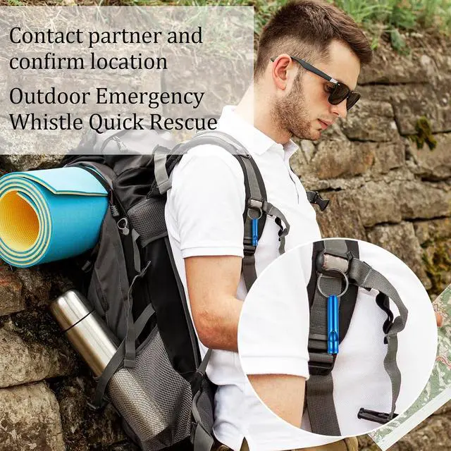 Alt view image 5 of 7 - Prasacco 18 Pcs Emergency Whistle with Keychain, Emergency Whistle Survival Loud Whistle Aluminum Safety Whistle Key Chain for Outdoor Sports Camping Hiking Boating Fishing, 9 Colors