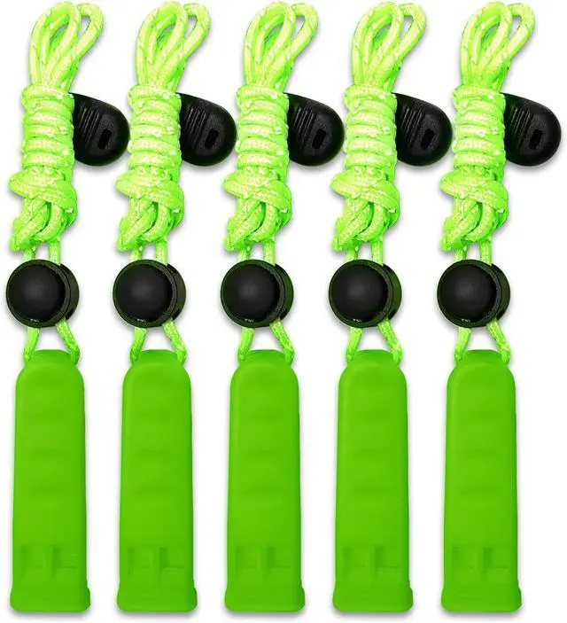 Main image of Amzonly Emergency Whistle, 120db Safety Whistle Survival Shrill Loud for Camping Hiking Hunting Boating Fishing Life Vest Jacket Rescue Signaling Kids Lifeguard 5 Pack