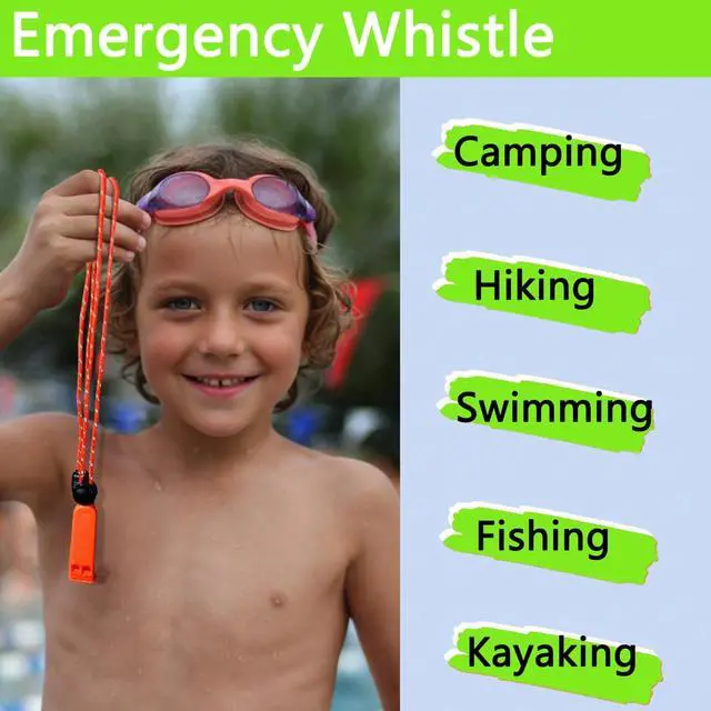Alt view image 3 of 6 - Amzonly Emergency Whistle, 120db Safety Whistle Survival Shrill Loud for Camping Hiking Hunting Boating Fishing Life Vest Jacket Rescue Signaling Kids Lifeguard 5 Pack