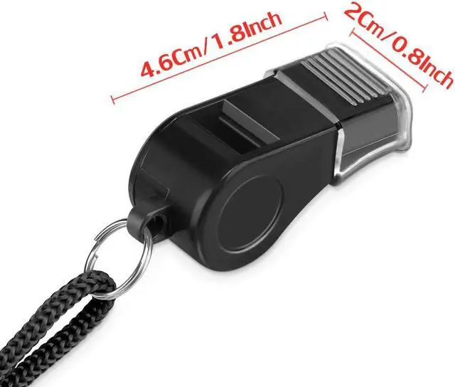 Alt view image 4 of 6 - Whistle, 2 Packs Plastic Sports Whistles with Lanyard, Loud Crisp Sound Whistle Ideal for Coaches, Referees, and Officials