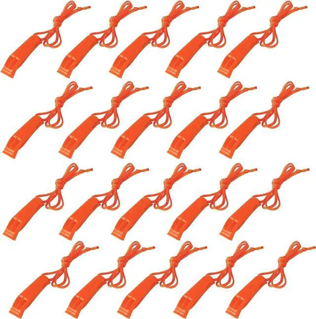 Main image of 20 Pcs Emergency Safety Whistle Plastic Whistles Set with Lanyard