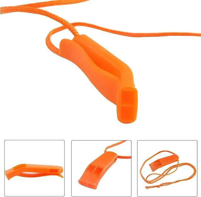 Alt view image 3 of 7 - 20 Pcs Emergency Safety Whistle Plastic Whistles Set with Lanyard