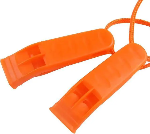 Alt view image 4 of 7 - 20 Pcs Emergency Safety Whistle Plastic Whistles Set with Lanyard