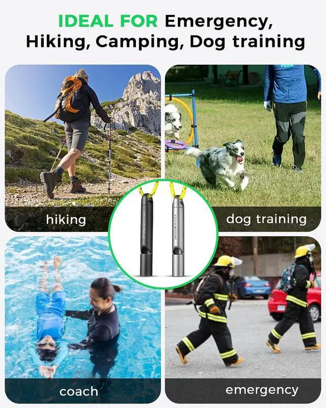 Alt view image 7 of 7 - Titanium Survival Emergency Whistle,120-130dB,Rustproof, Durable | Saltwater & Sweat Resistant, Safe for Oral Use, Pea-less, Works Submerged, Compact with Key Ring & Lanyard