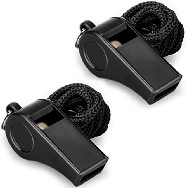 Main image of Whistle, 2 Packs Plastic Sports Whistles with Lanyard, Loud Crisp Sound Whistle Ideal for Coaches, Referees, and Officials
