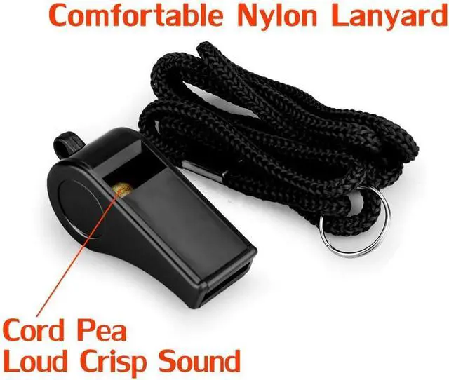 Alt view image 3 of 6 - Whistle, 2 Packs Plastic Sports Whistles with Lanyard, Loud Crisp Sound Whistle Ideal for Coaches, Referees, and Officials