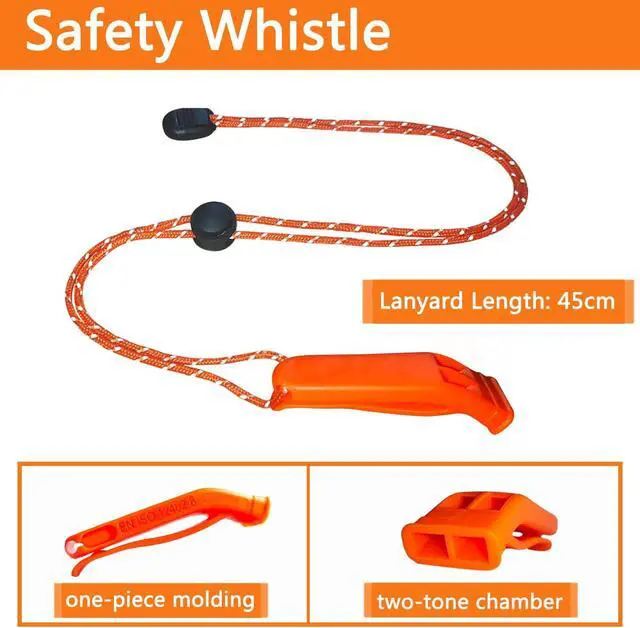 Alt view image 2 of 6 - Amzonly Emergency Whistle, 120db Safety Whistle Survival Shrill Loud for Camping Hiking Hunting Boating Fishing Life Vest Jacket Rescue Signaling Kids Lifeguard 5 Pack