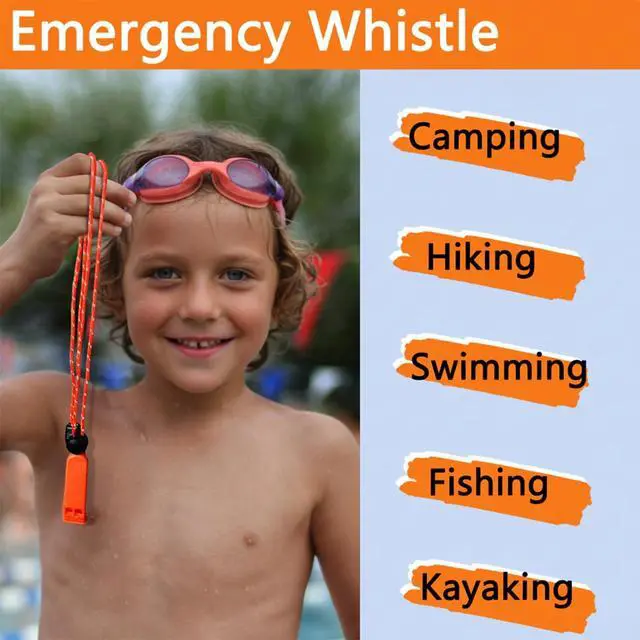 Alt view image 3 of 6 - Amzonly Emergency Whistle, 120db Safety Whistle Survival Shrill Loud for Camping Hiking Hunting Boating Fishing Life Vest Jacket Rescue Signaling Kids Lifeguard 5 Pack