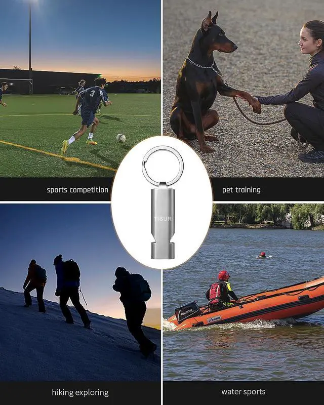 Alt view image 7 of 7 - TISUR Loud Emergency Whistles,Whistle Keychain dog whistle