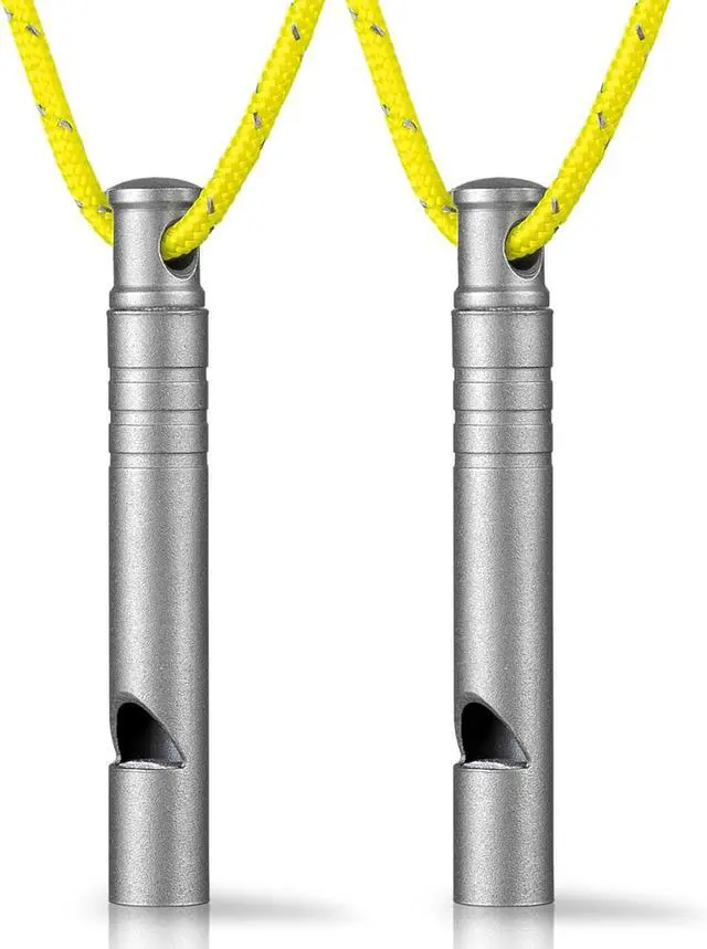 Main image of TISUR Titanium Emergency Whistle,Dog Whistle | Whistle with Lanyard,Outdoor Survival Whistle