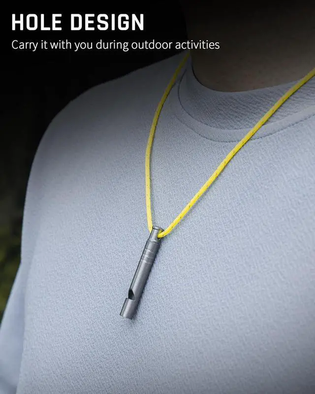 Alt view image 3 of 7 - TISUR Titanium Emergency Whistle,Dog Whistle | Whistle with Lanyard,Outdoor Survival Whistle