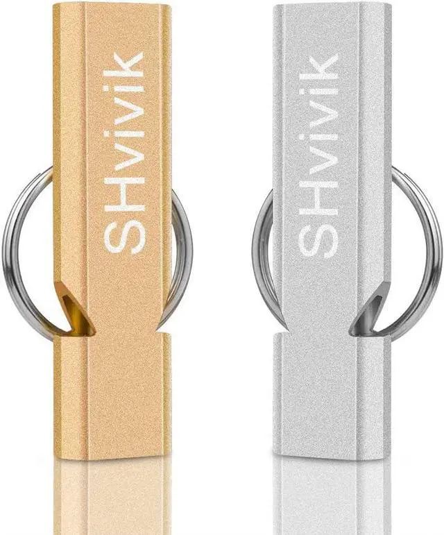 Alt view image 2 of 7 - Emergency Whistle, 2PCS Premium Safety Survival Whistles with Lanyard Keychain, High Pitch Double Tubes for Outdoor Hiking Camping Hunting Fishing Boating