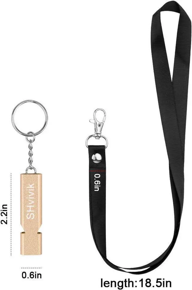 Alt view image 3 of 7 - Emergency Whistle, 2PCS Premium Safety Survival Whistles with Lanyard Keychain, High Pitch Double Tubes for Outdoor Hiking Camping Hunting Fishing Boating