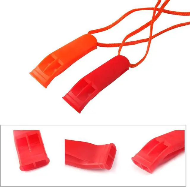 Alt view image 3 of 7 - AUGSUN 10 Pcs Safety Whistle Marine Whistle Plastic Whistles with Lanyard for Emergency