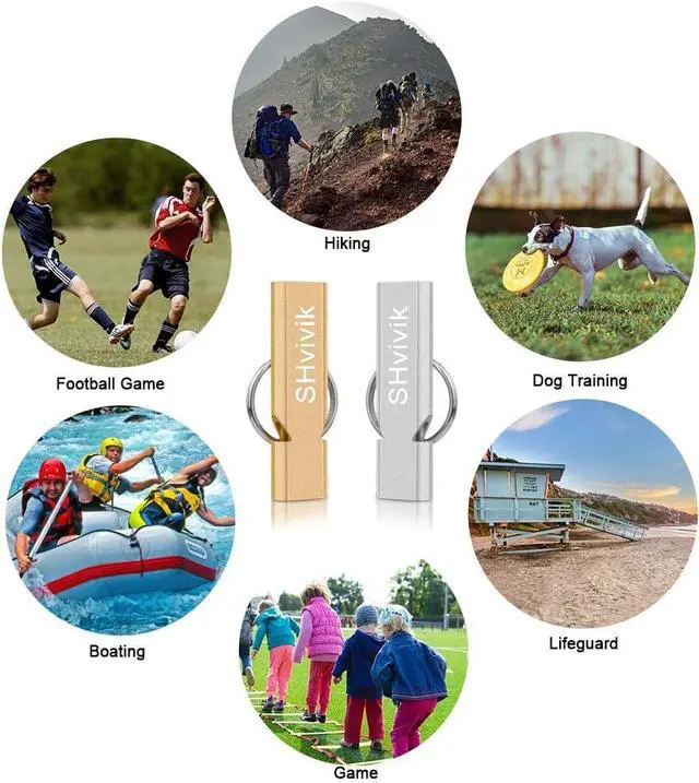 Alt view image 6 of 7 - Emergency Whistle, 2PCS Premium Safety Survival Whistles with Lanyard Keychain, High Pitch Double Tubes for Outdoor Hiking Camping Hunting Fishing Boating