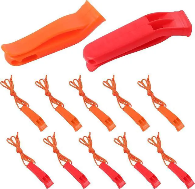 Main image of AUGSUN 10 Pcs Safety Whistle Marine Whistle Plastic Whistles with Lanyard for Emergency