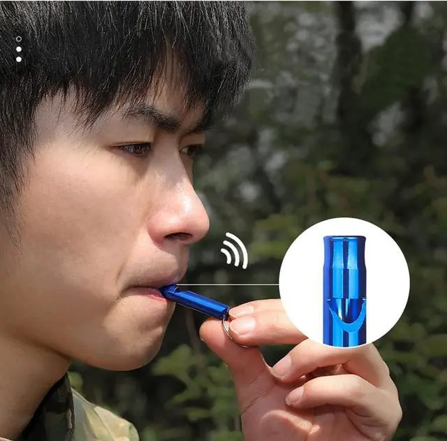 Alt view image 4 of 5 - Tergy 50-200 Pieces Emergency Whistle with Keychain Aluminum Survival Whistle Key Chain for Camping Hiking Boating Hunting Fishing
