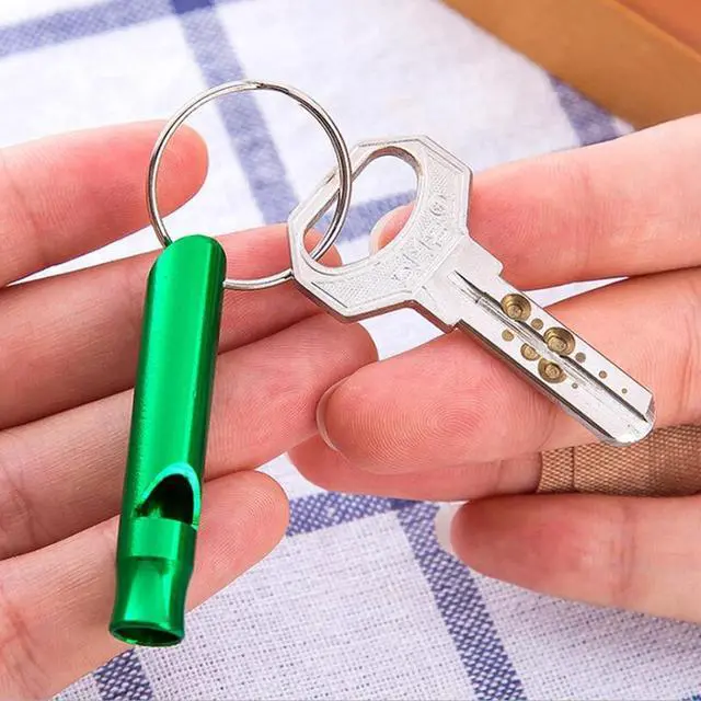 Alt view image 5 of 5 - Tergy 50-200 Pieces Emergency Whistle with Keychain Aluminum Survival Whistle Key Chain for Camping Hiking Boating Hunting Fishing