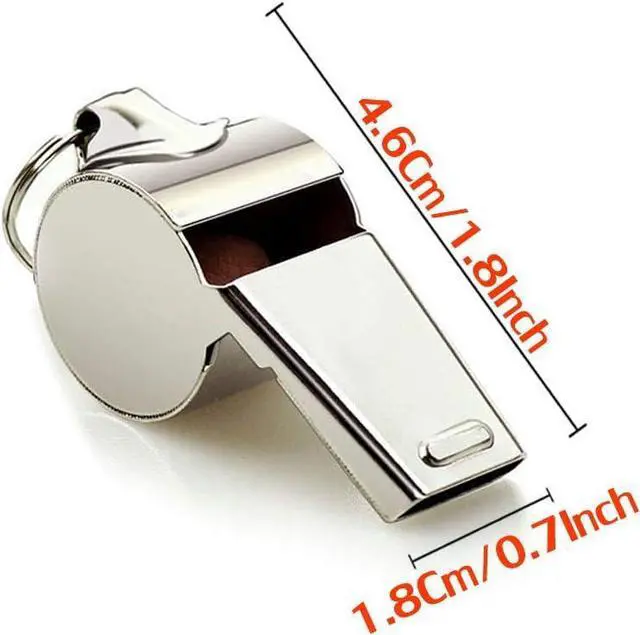 Alt view image 3 of 6 - Whistle, 2 Pack Stainless Steel Sports Whistles with Lanyard, Loud Crisp Sound Whistles Great for Coaches, Referees, and Officials