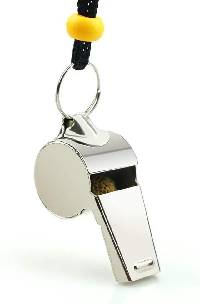 Alt view image 5 of 6 - Whistle, 2 Pack Stainless Steel Sports Whistles with Lanyard, Loud Crisp Sound Whistles Great for Coaches, Referees, and Officials