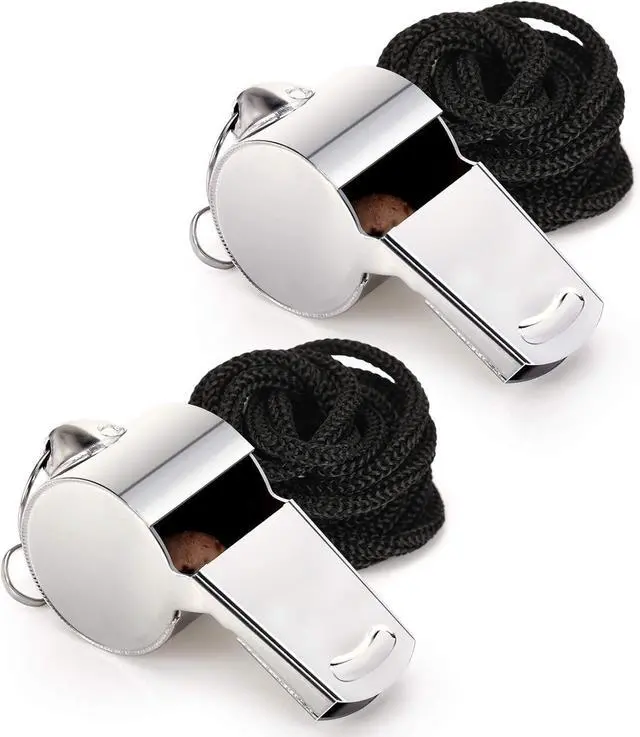 Main image of Fya Stainless Steel Whistle with Lanyard, Very Loud Sports Whistle, Perfect for Referees, Coaches, Polices, Emergency, Outdoor Sports,