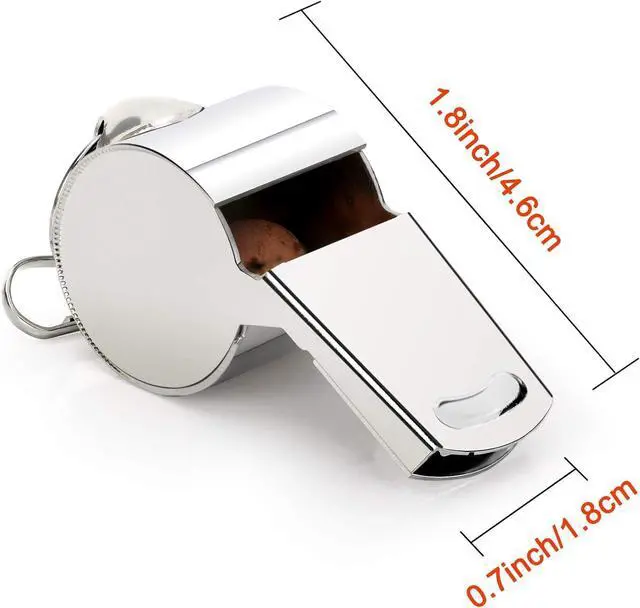 Alt view image 4 of 6 - Fya Stainless Steel Whistle with Lanyard, Very Loud Sports Whistle, Perfect for Referees, Coaches, Polices, Emergency, Outdoor Sports,