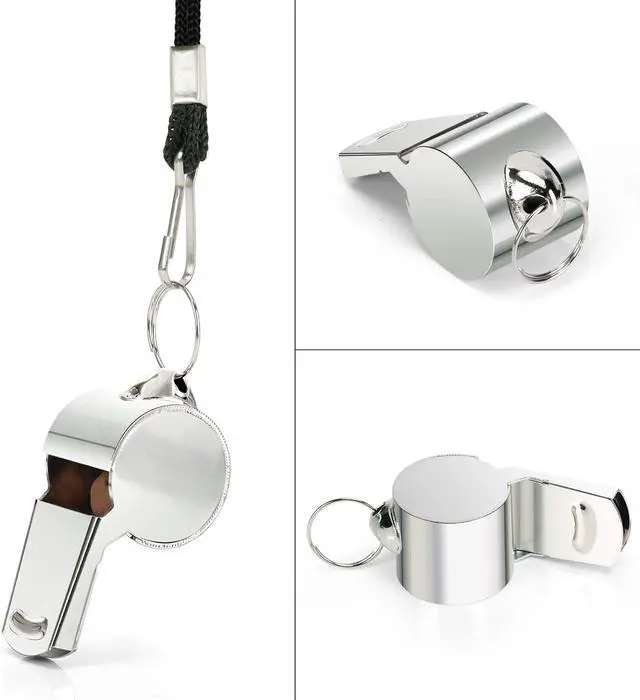 Alt view image 5 of 6 - Fya Stainless Steel Whistle with Lanyard, Very Loud Sports Whistle, Perfect for Referees, Coaches, Polices, Emergency, Outdoor Sports,