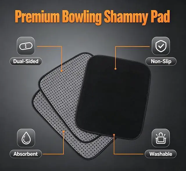 Alt view image 6 of 7 - BROYEUR 2PCS Bowling Seesaw Bag and Bowling Shammy Pad,Microfiber Bowling Ball Towel Bowling Cleaning Shammy Pad,Bowling Ball Sling Seesaw Polisher Set