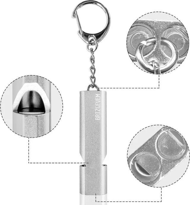 Alt view image 6 of 7 - 120+dB Aluminum Emergency Survival Whistle with Lanyard Keychain | Upgraded model, Loud alarm, Lobster clasp, Lightweight & compact, for Hiking, Camping, Dog walking, Emergency kits
