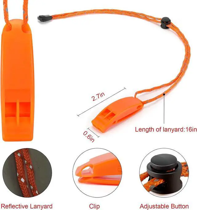 Alt view image 3 of 6 - Whistle, Super Loud Emergency Whistle with Lanyard, Ideal for Boating, Swimming, Kayaking, Water Survival, Hiking, Camping