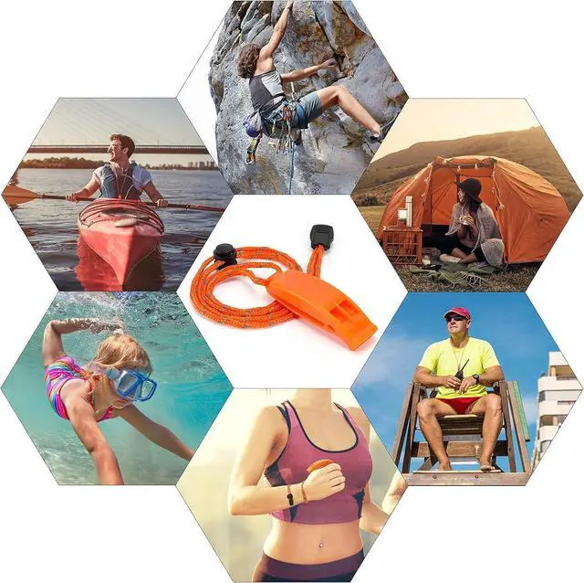 Alt view image 6 of 6 - Whistle, Super Loud Emergency Whistle with Lanyard, Ideal for Boating, Swimming, Kayaking, Water Survival, Hiking, Camping