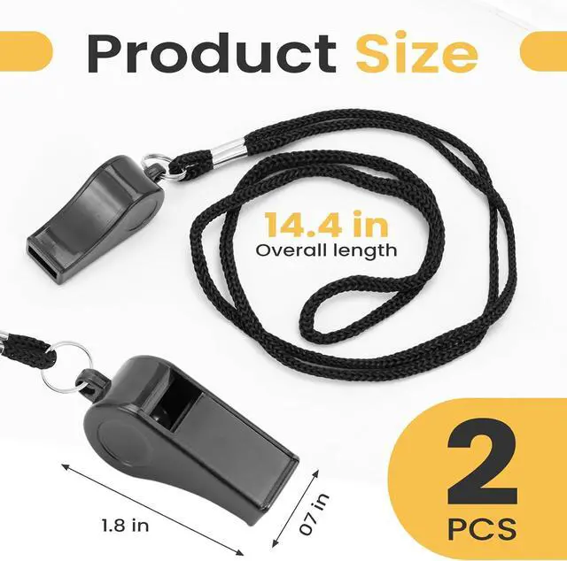 Alt view image 2 of 7 - 2 Sports Whistles with Lanyard, Loud Crisp Sound Whistle Ideal for Coaches, Referees, Officials,Outdoor Enthusiasts, and Family Emergencies.