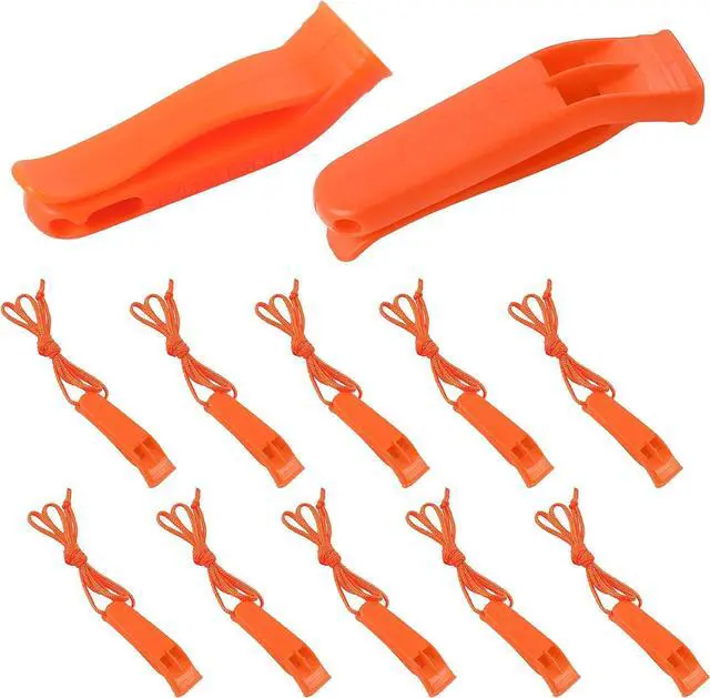 Main image of AUGSUN 10 Pcs Safety Whistle Marine Whistle Plastic Whistles with Lanyard for Emergency