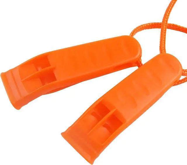 Alt view image 4 of 7 - AUGSUN 10 Pcs Safety Whistle Marine Whistle Plastic Whistles with Lanyard for Emergency
