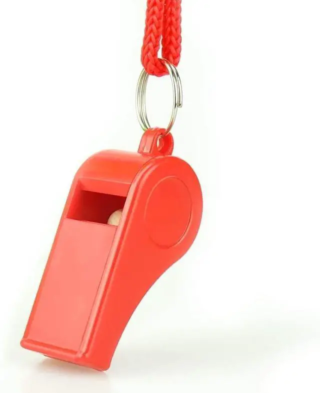 Alt view image 2 of 3 - Whistle, Red Emergency Whistle with Lanyard, 2PCS Super Loud Plastic Whistles Perfect for Self-Defense, Lifeguard and Emergencies