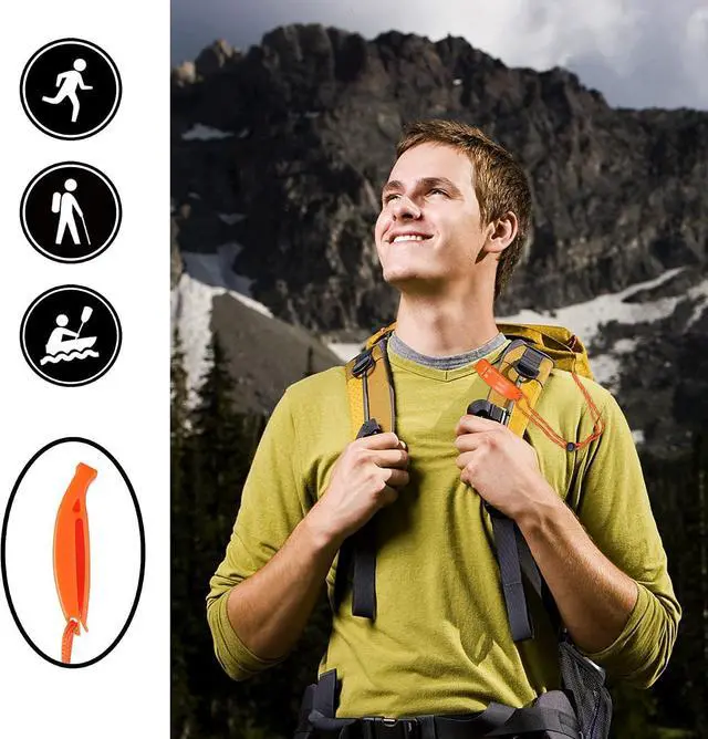 Alt view image 5 of 6 - JULBEAR 6PCS Safety Survival Whistles with Adjustable Reflective Lanyard Emergency Plastic Whistle Marine Whistle