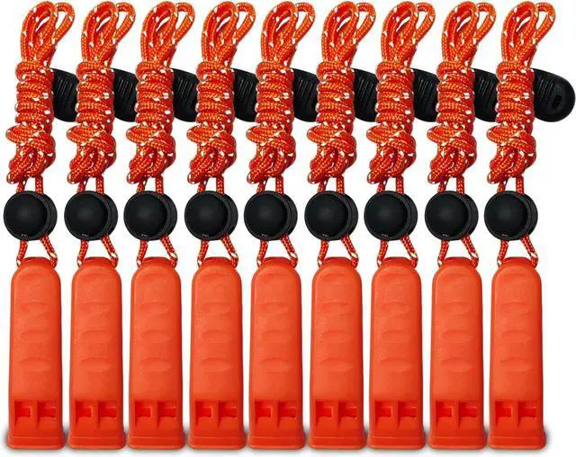 Main image of Amzonly Emergency Whistle, 120db Safety Whistle Survival Shrill Loud for Camping Hiking Hunting Boating Fishing Life Vest Jacket Rescue Signaling Kids Lifeguard 5 Pack