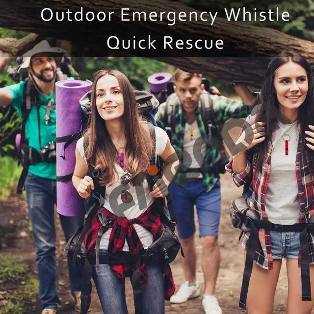 Alt view image 6 of 7 - Frienda 35 Pieces Emergency Whistle with Keychain, Aluminum Emergency Survival Whistle for Camping Hiking Hunting Outdoors Sports, Loud Sound
