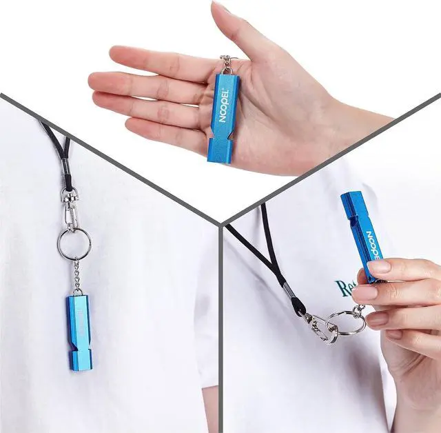 Alt view image 5 of 6 - Noopel Emergency Whistles Lifeguard Safety Whistle with Lanyard and Keychain for Outdoor Camping Hiking Boating Backpacking Fishing Kayak Kids Rescue Signaling Loud Survival Whistle