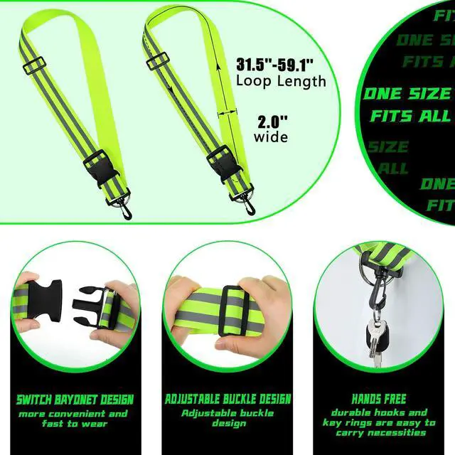 Alt view image 2 of 7 - Saintrygo Reflective Sash for Walking at Night Running Gear Safety Reflective High Visibility Jacket Adjustable Sash for Walking Cycling at Night