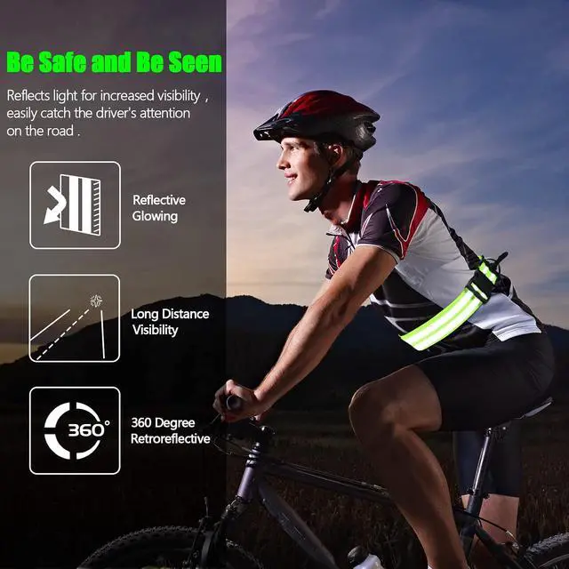 Alt view image 6 of 7 - Saintrygo Reflective Sash for Walking at Night Running Gear Safety Reflective High Visibility Jacket Adjustable Sash for Walking Cycling at Night