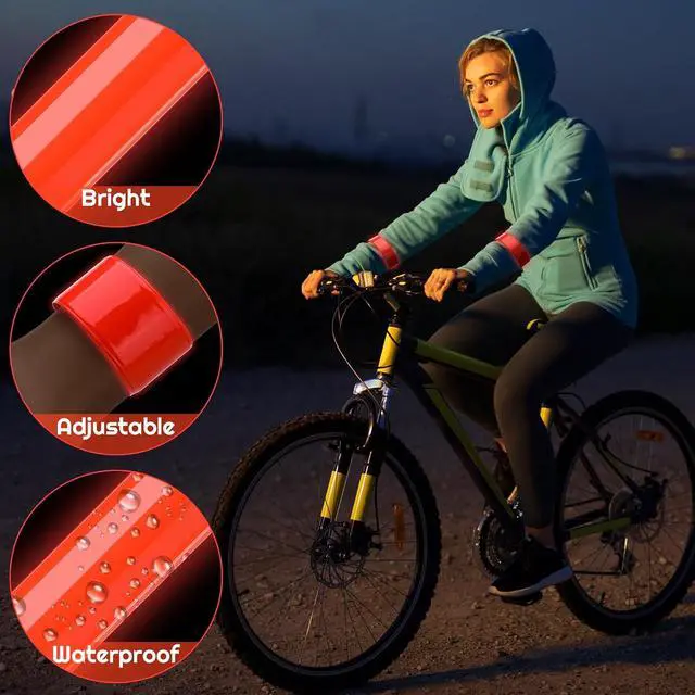 Alt view image 3 of 7 - 20 Pcs Reflector Snap Bands Fluorescent Slap Armbands | High Visibility Slap Reflector Strips Safety Bands for Children Adults Boys and Girls When Cycling Running Hiking Jogging