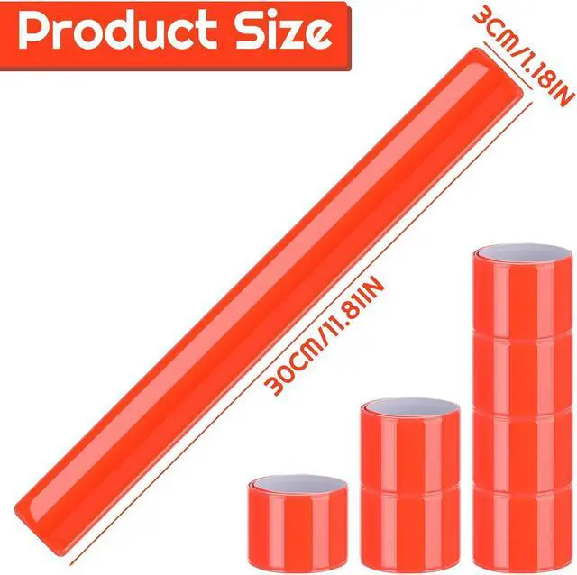Alt view image 2 of 7 - 20 Pcs Reflector Snap Bands Fluorescent Slap Armbands | High Visibility Slap Reflector Strips Safety Bands for Children Adults Boys and Girls When Cycling Running Hiking Jogging